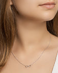 zilver gerhodineerd collier infinity zirkonia 1,2 mm 41 + 4 cm 1327120