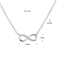 zilver gerhodineerd collier infinity zirkonia 1,2 mm 41 + 4 cm 1327120
