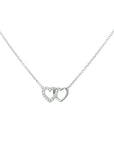 zilver gerhodineerd collier hartjes zirkonia 1,2 mm 40 + 4 cm 1327128
