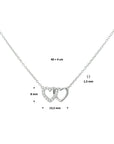zilver gerhodineerd collier hartjes zirkonia 1,2 mm 40 + 4 cm 1327128