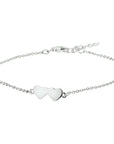 Zilver Gerhodineerd Armband Harten 1,3 Mm 16 + 3 cm 1327139