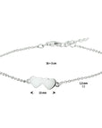 Zilver Gerhodineerd Armband Harten 1,3 Mm 16 + 3 cm 1327139