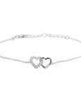Zilver Gerhodineerd Armband Hartjes En Zirkonia 16 + 3 Cm 1327141 - PansiteNederland.nl