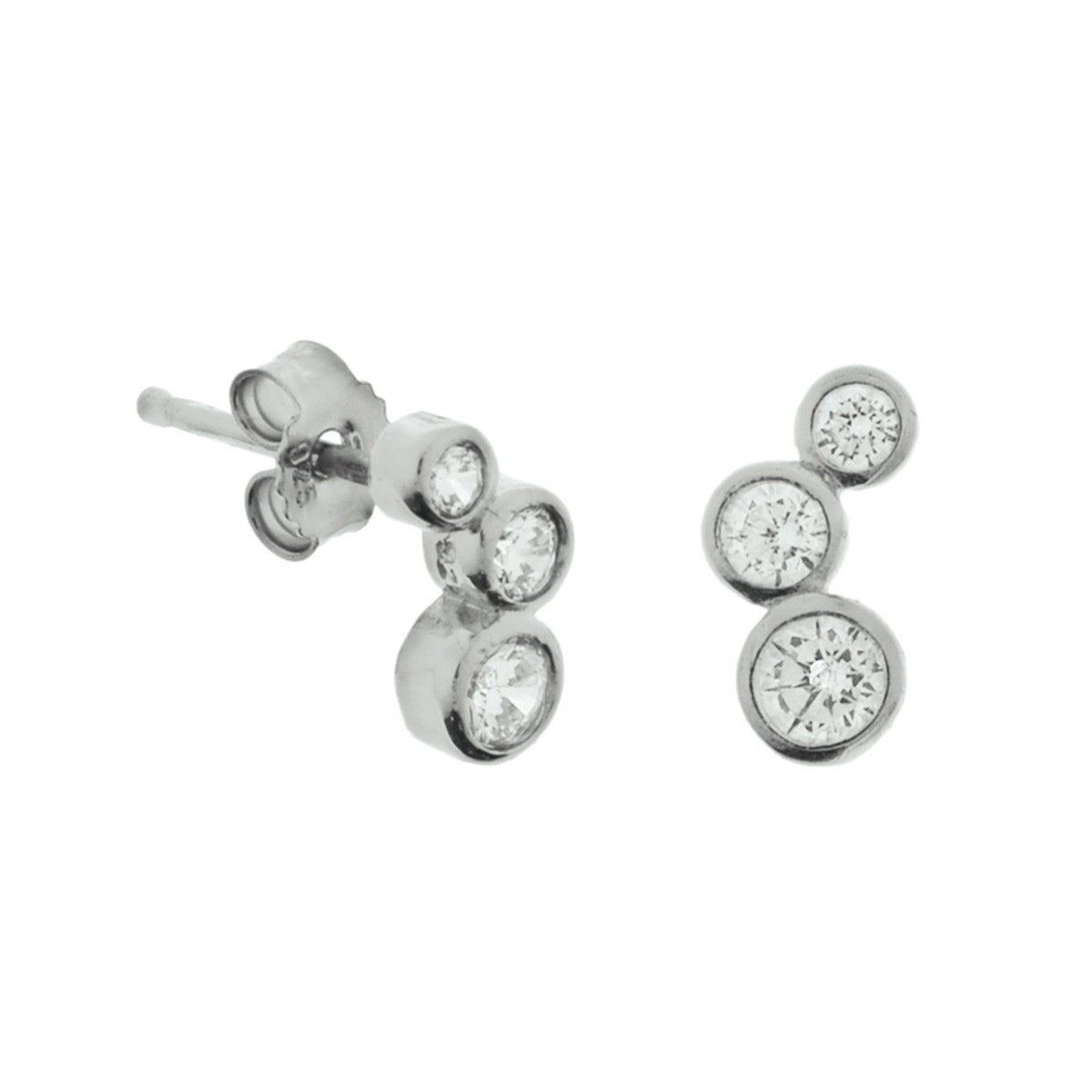Zilver Gerhodineerd Oorknoppen Zirkonia 1327302 - PansiteNederland.nl