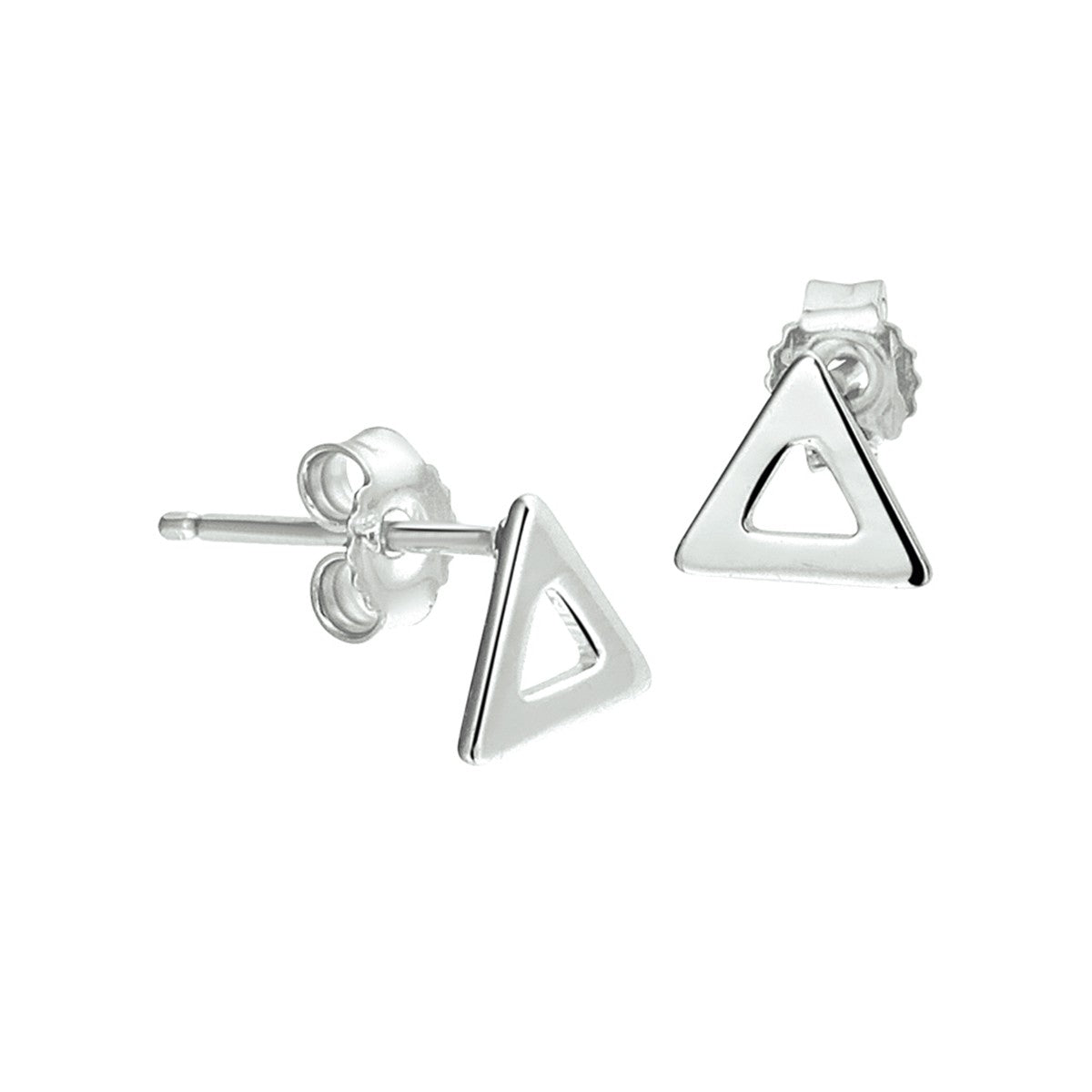 Zilver Gerhodineerd Oorknoppen Driehoek 1327329 - PansiteNederland.nl