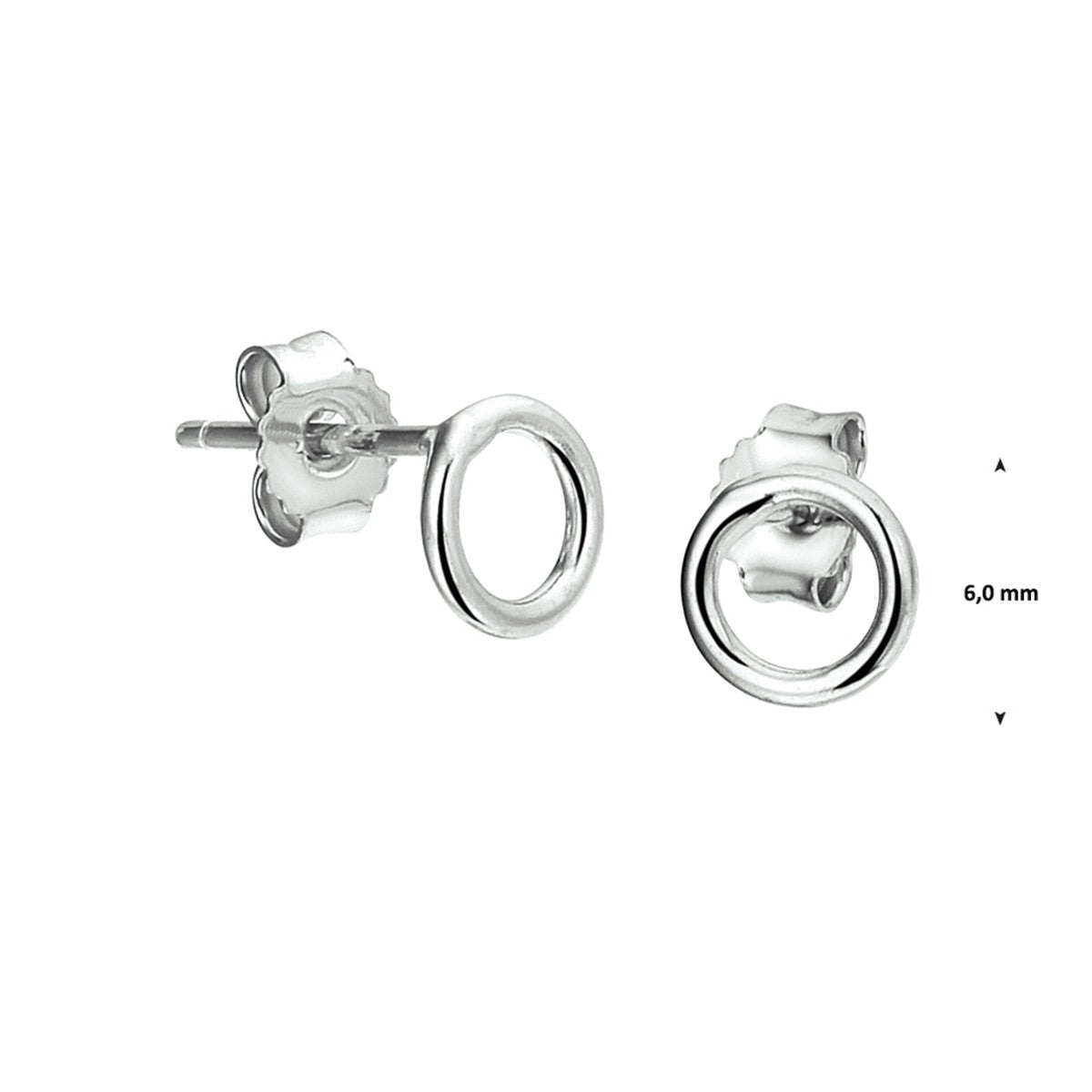 Zilver Gerhodineerd Oorknoppen Cirkel 1327332 - PansiteNederland.nl