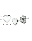 Zilver Gerhodineerd Oorknoppen Hart 1327344 - PansiteNederland.nl