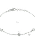 Zilver Gerhodineerd Armband Zirkonia 1,5 Mm 17 + 2 Cm 1327363