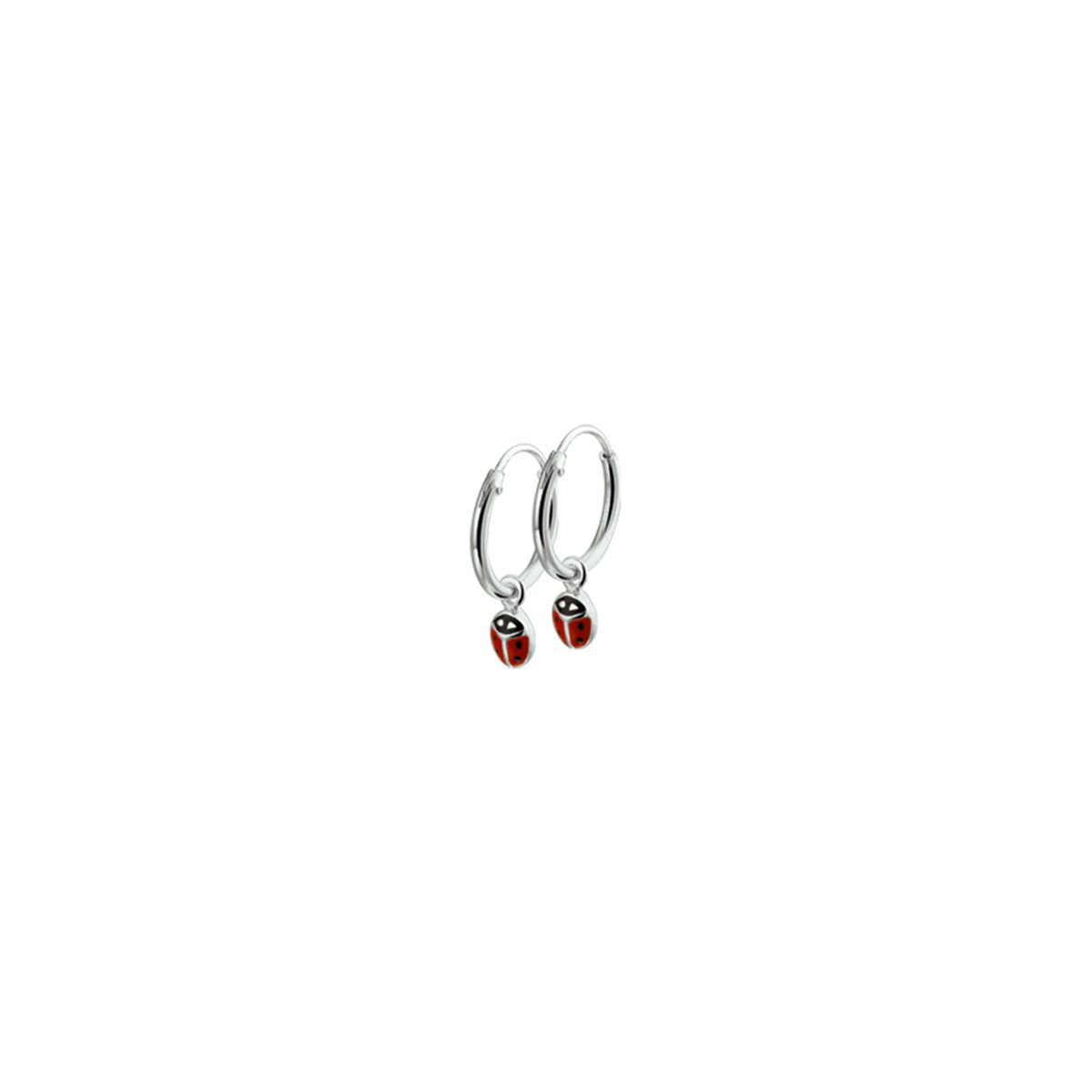 Zilver Gerhodineerd Oorringen met hangers Lieveheersbeestje 1327445 - PansiteNederland.nl