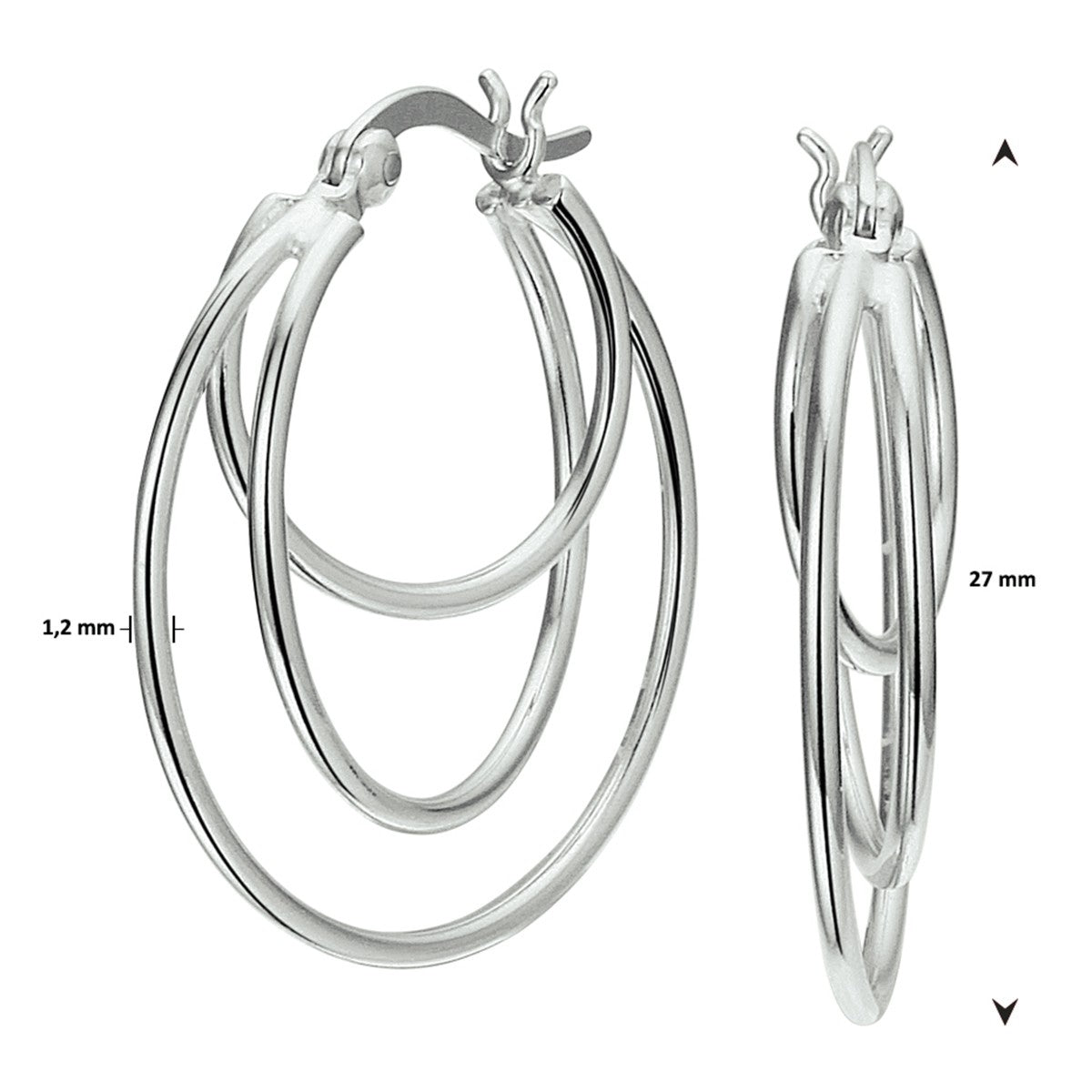 Zilver Gerhodineerd Oorringen 1327740 - PansiteNederland.nl