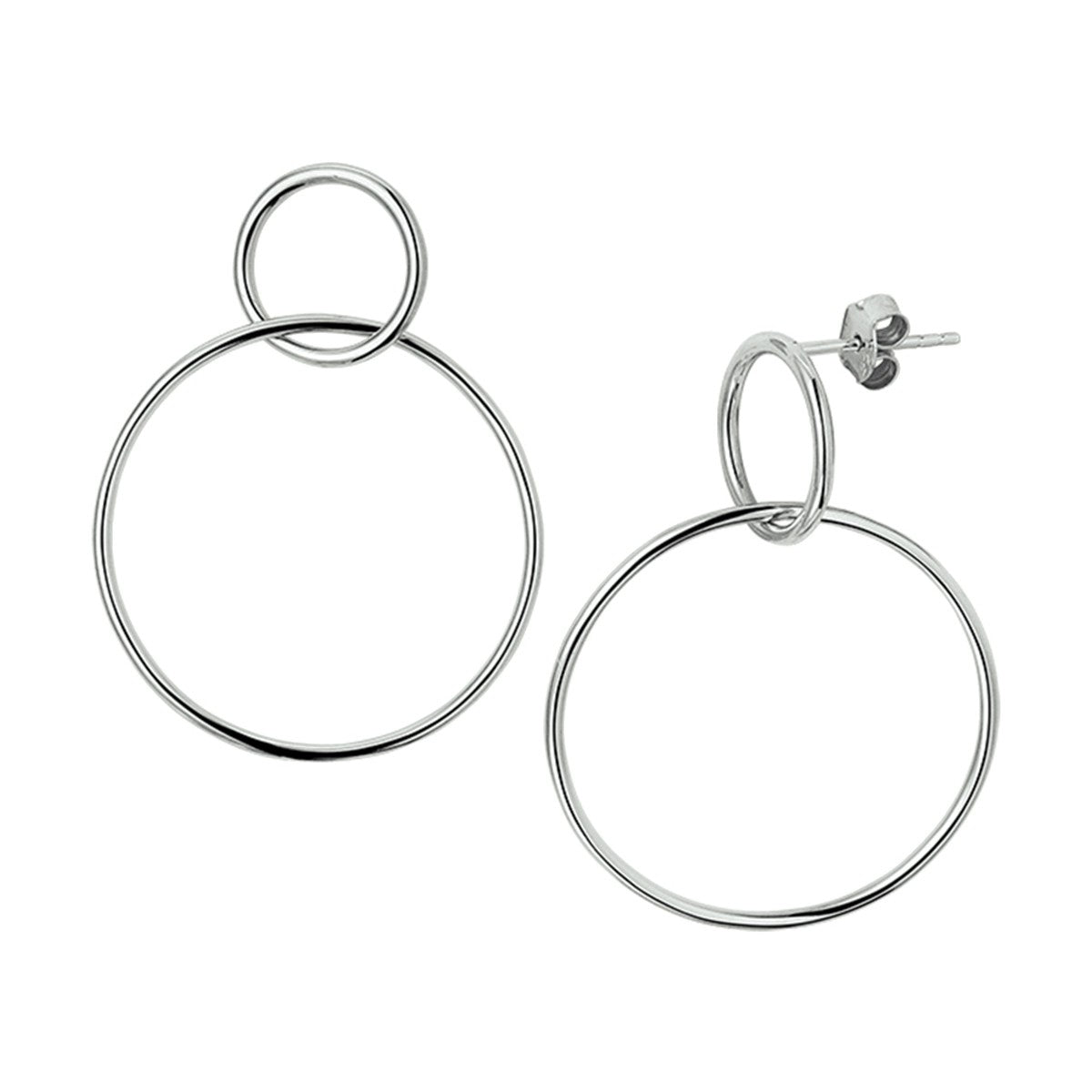 Zilver Gerhodineerd Oorhangers Rondjes 1327793 - PansiteNederland.nl