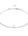 Zilver gerhodineerd enkelbandje 4,0 mm 24 + 2 cm 1327820 - PansiteNederland.nl