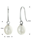 Zilver Gerhodineerd Oorhangers Parel Franse Haak 1327852 - PansiteNederland.nl