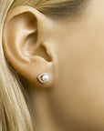 Zilver Gerhodineerd Oorknoppen Parel En Zirkonia 1327890 - PansiteNederland.nl