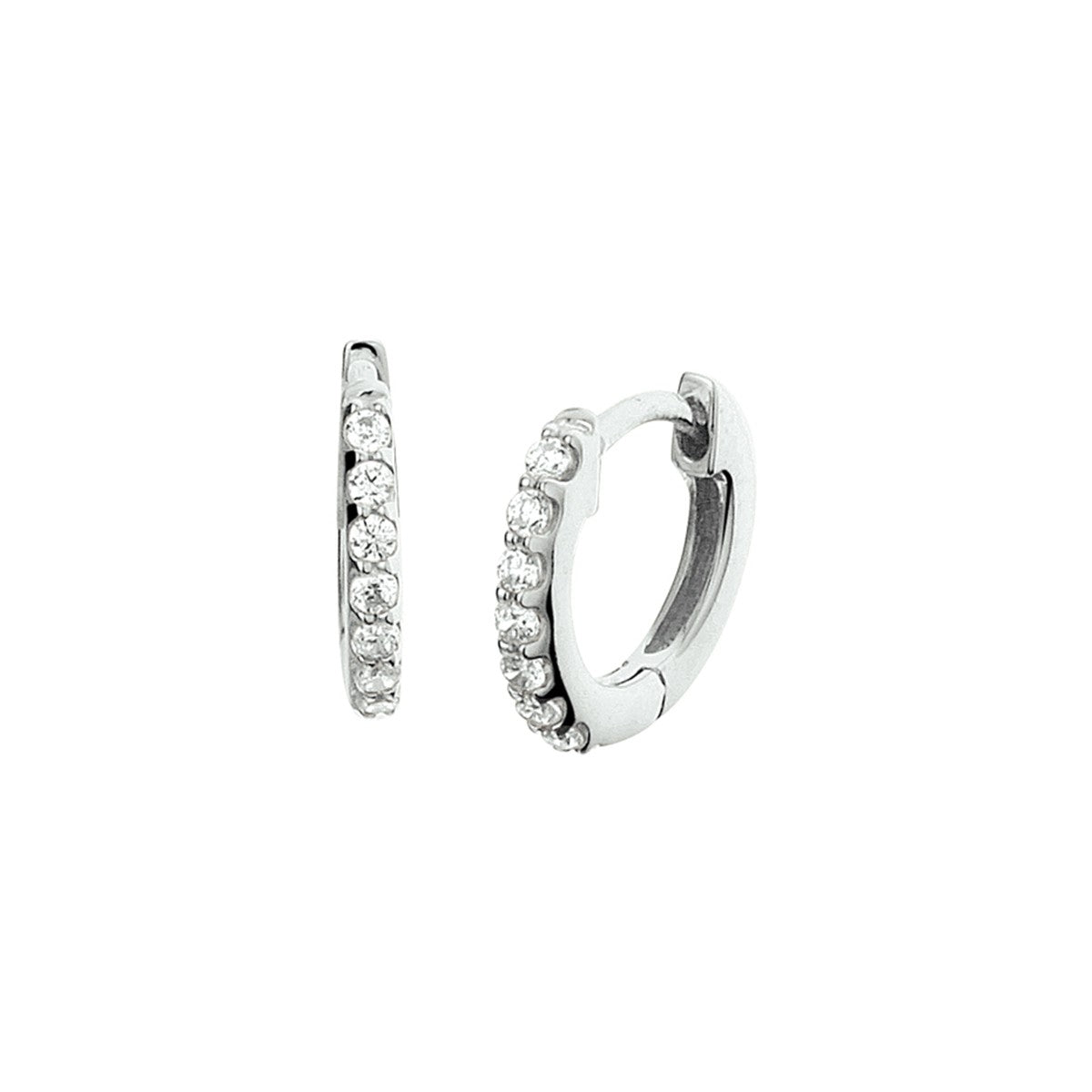 Zilver Gerhodineerd Klapoorringen Zirkonia 1327908 - PansiteNederland.nl