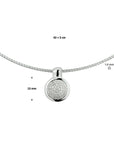 zilver gerhodineerd collier rondje zirkonia 42 + 3 cm 1327915