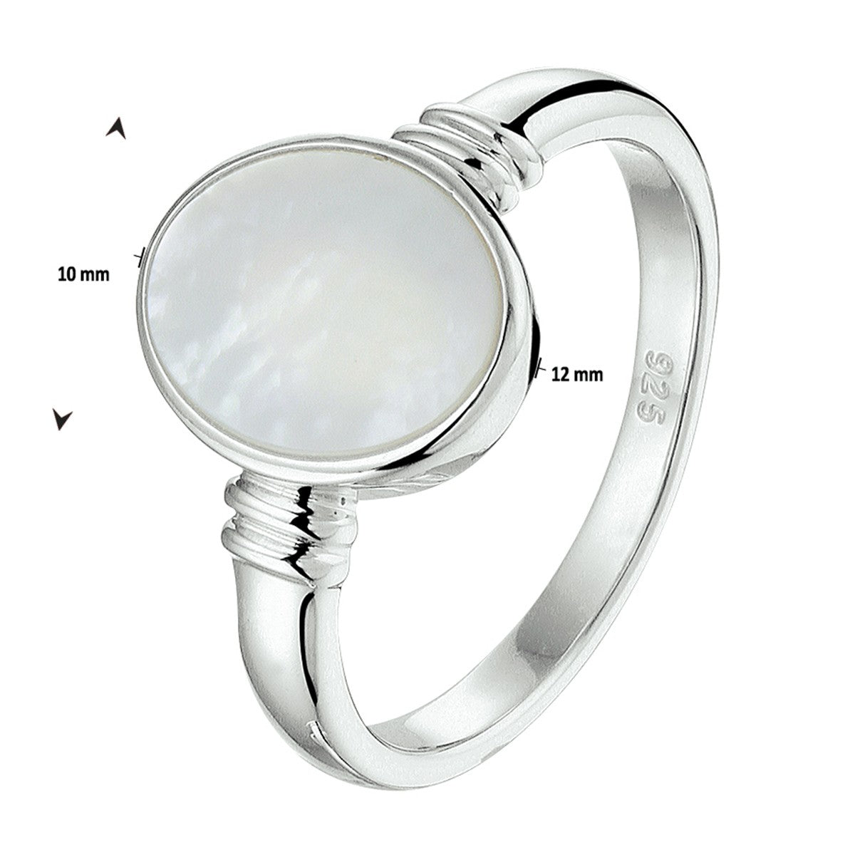 Gerhodineerd Zilver Ring Parelmoer 1328736 - PansiteNederland.nl