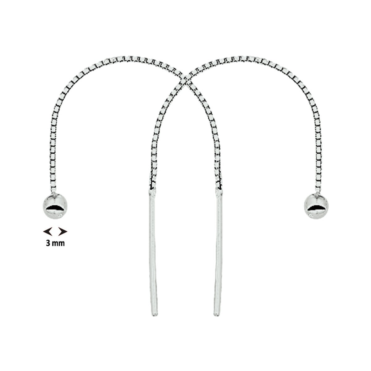 Zilver Gerhodineerd Doortrekoorbellen Bolletje 1328129 - PansiteNederland.nl
