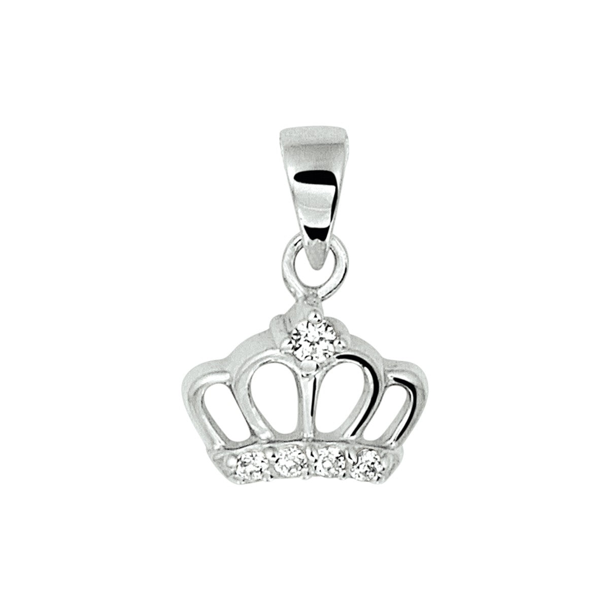 zilver gerhodineerd hanger kroon zirkonia 1328197 - PansiteNederland.nl