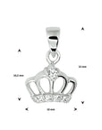 zilver gerhodineerd hanger kroon zirkonia 1328197 - PansiteNederland.nl