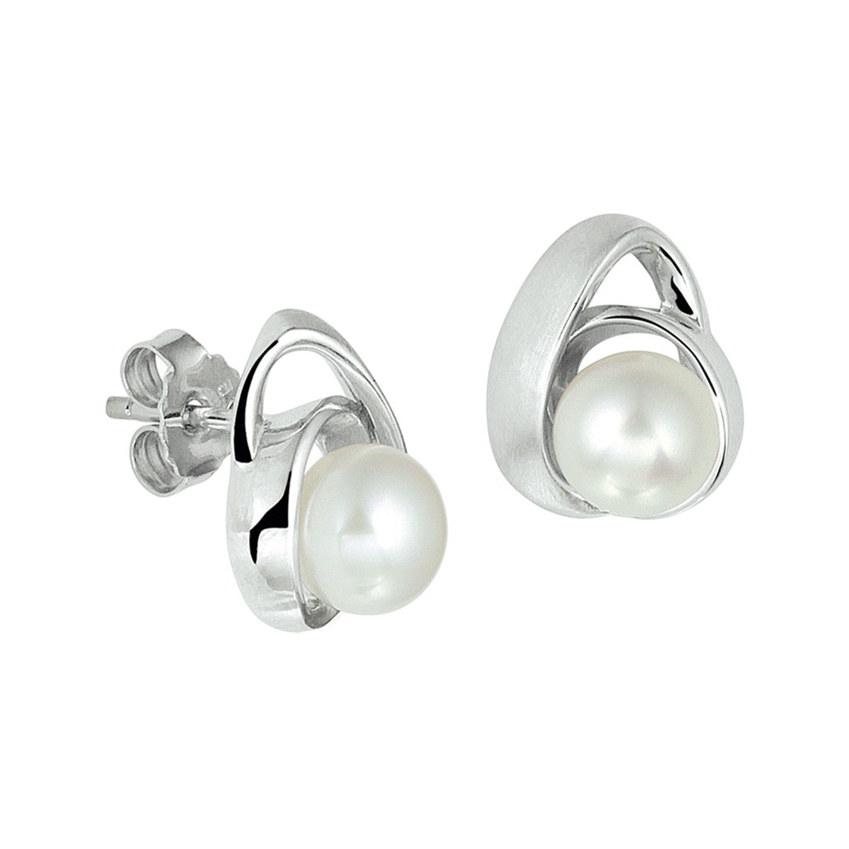 Zilver Gerhodineerd Oorknoppen Parel 1328204 - PansiteNederland.nl