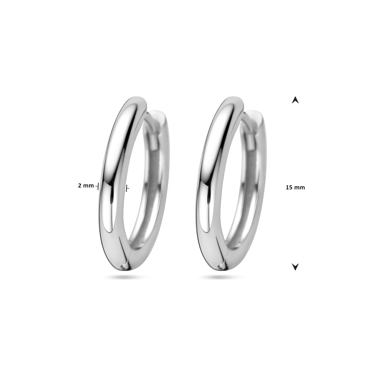 Zilver Gerhodineerd Klapoorringen 2,0 MM 1328283 - PansiteNederland.nl