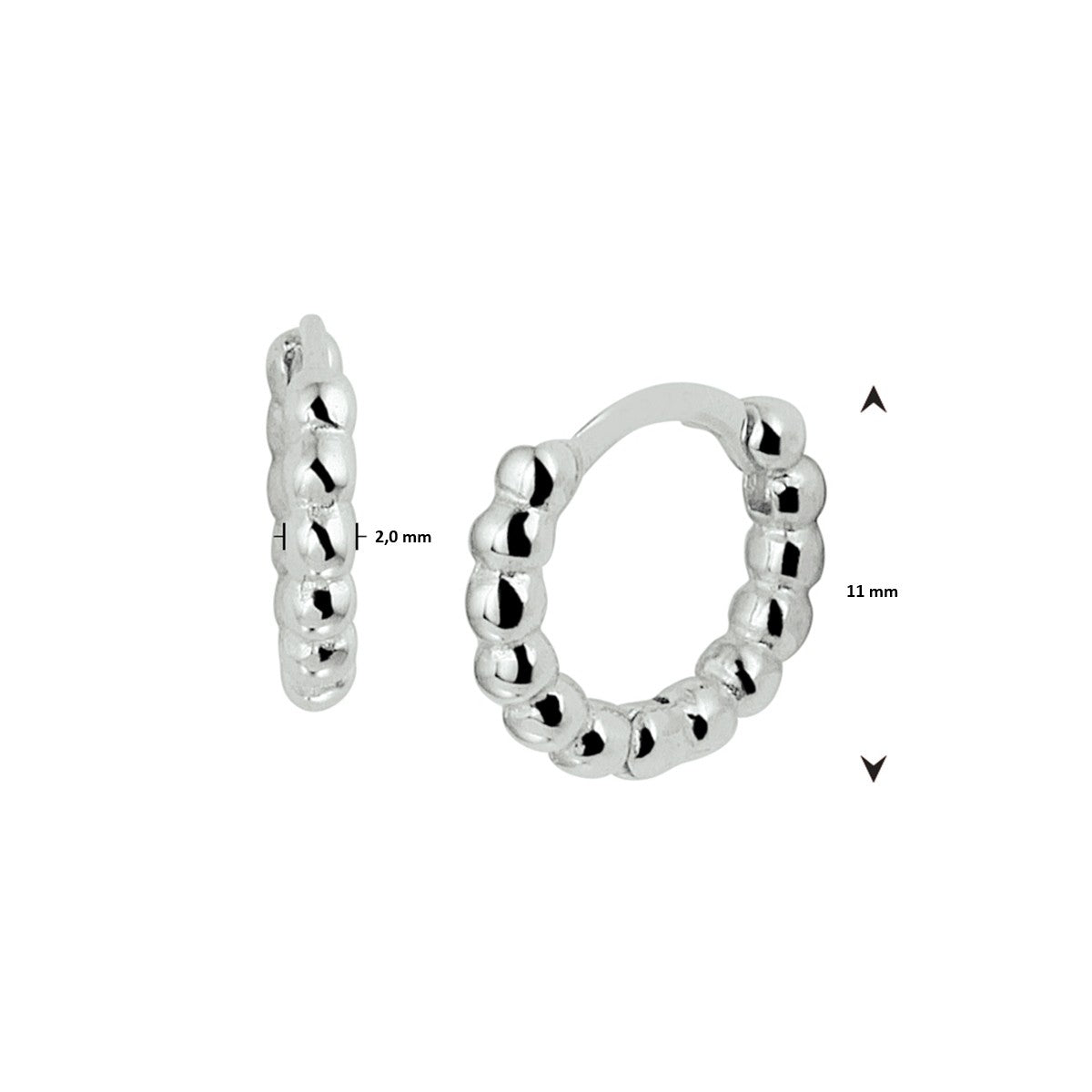 Zilver Gerhodineerd Klapoorringen 1328330 - PansiteNederland.nl