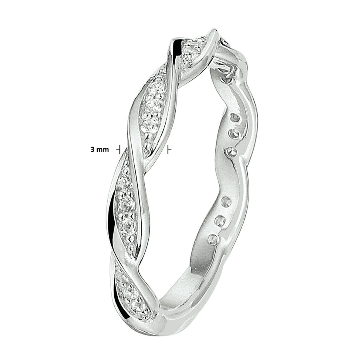 Gerhodineerd Zilver Ring Met Zirkonia 1328355 - PansiteNederland.nl