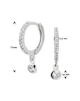 Zilver Gerhodineerd Klapoorringen Zirkonia 1328364 - PansiteNederland.nl