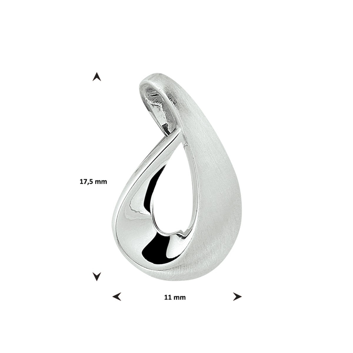 zilver gerhodineerd hanger poli/mat 1328369 - PansiteNederland.nl