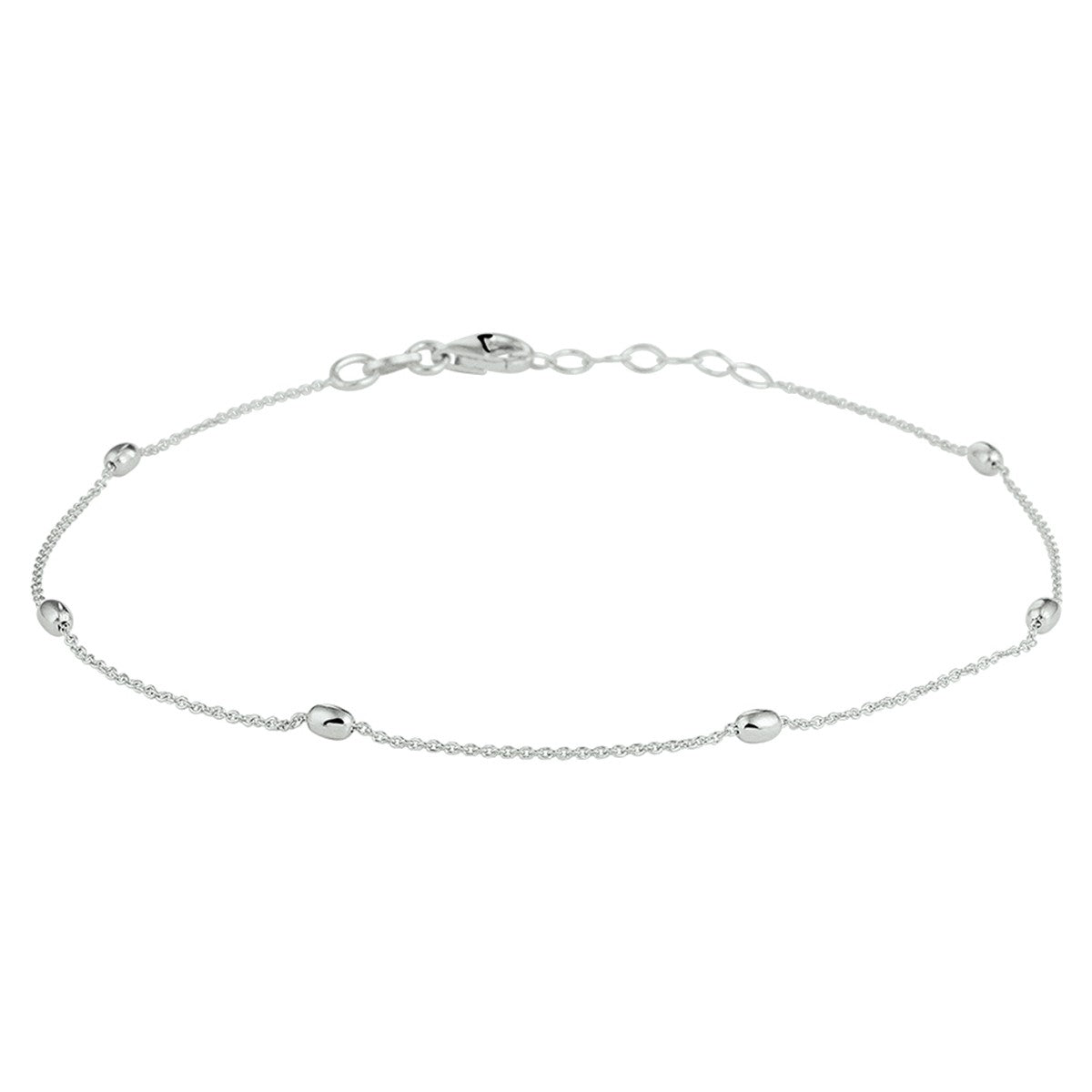 Zilver gerhodineerd enkelbandje bolletjes 2,5 mm 24 + 2 cm 1328389 - PansiteNederland.nl