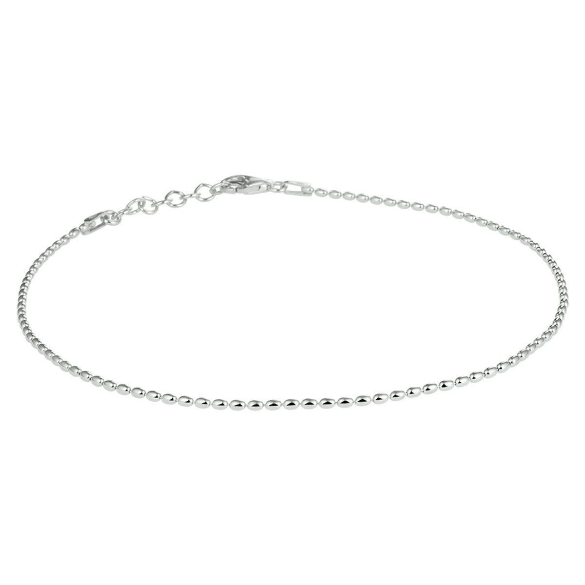 Zilver gerhodineerd enkelbandje bolletjes 1,5 mm 24 + 2 cm 1328390 - PansiteNederland.nl