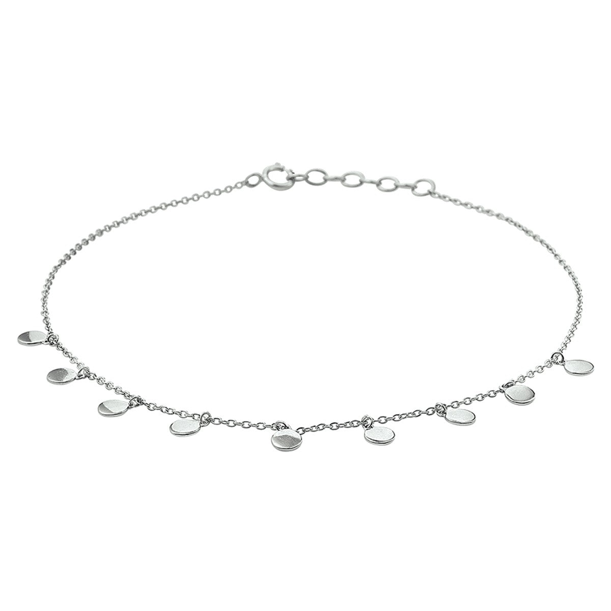Zilver gerhodineerd enkelbandje rondjes 24 + 2 cm 1328392 - PansiteNederland.nl