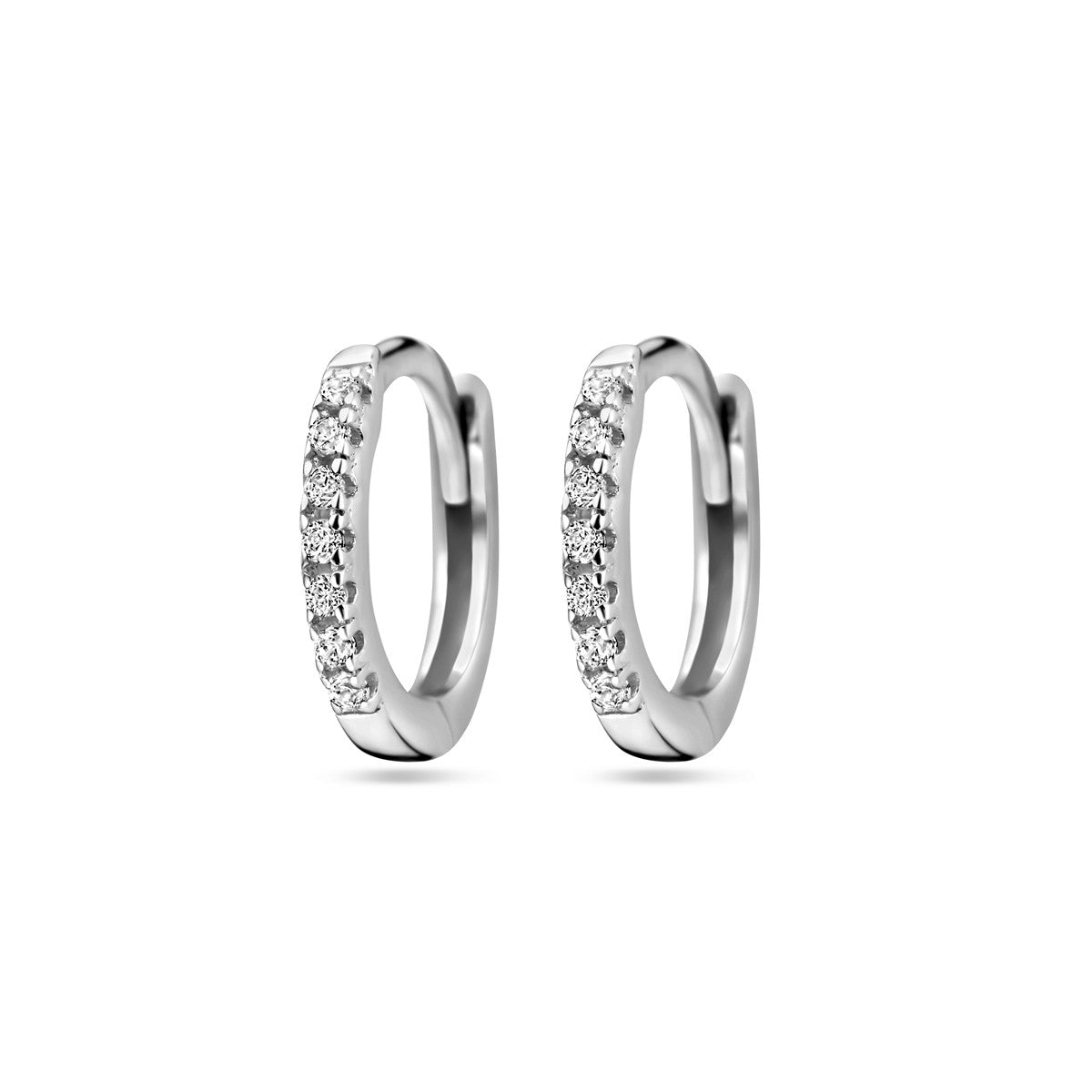 Zilver Gerhodineerd Klapoorringen Zirkonia 1328397 - PansiteNederland.nl