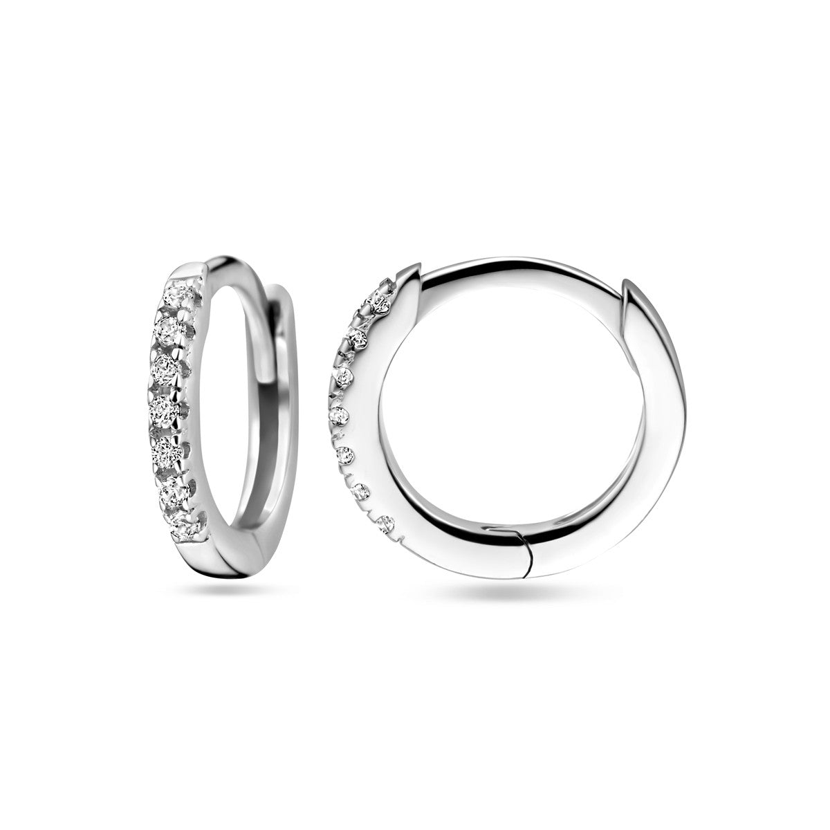 Zilver Gerhodineerd Klapoorringen Zirkonia 1328397 - PansiteNederland.nl