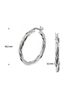 Zilver Gerhodineerd Oorringen Gedraaide Buis 1328505 - PansiteNederland.nl