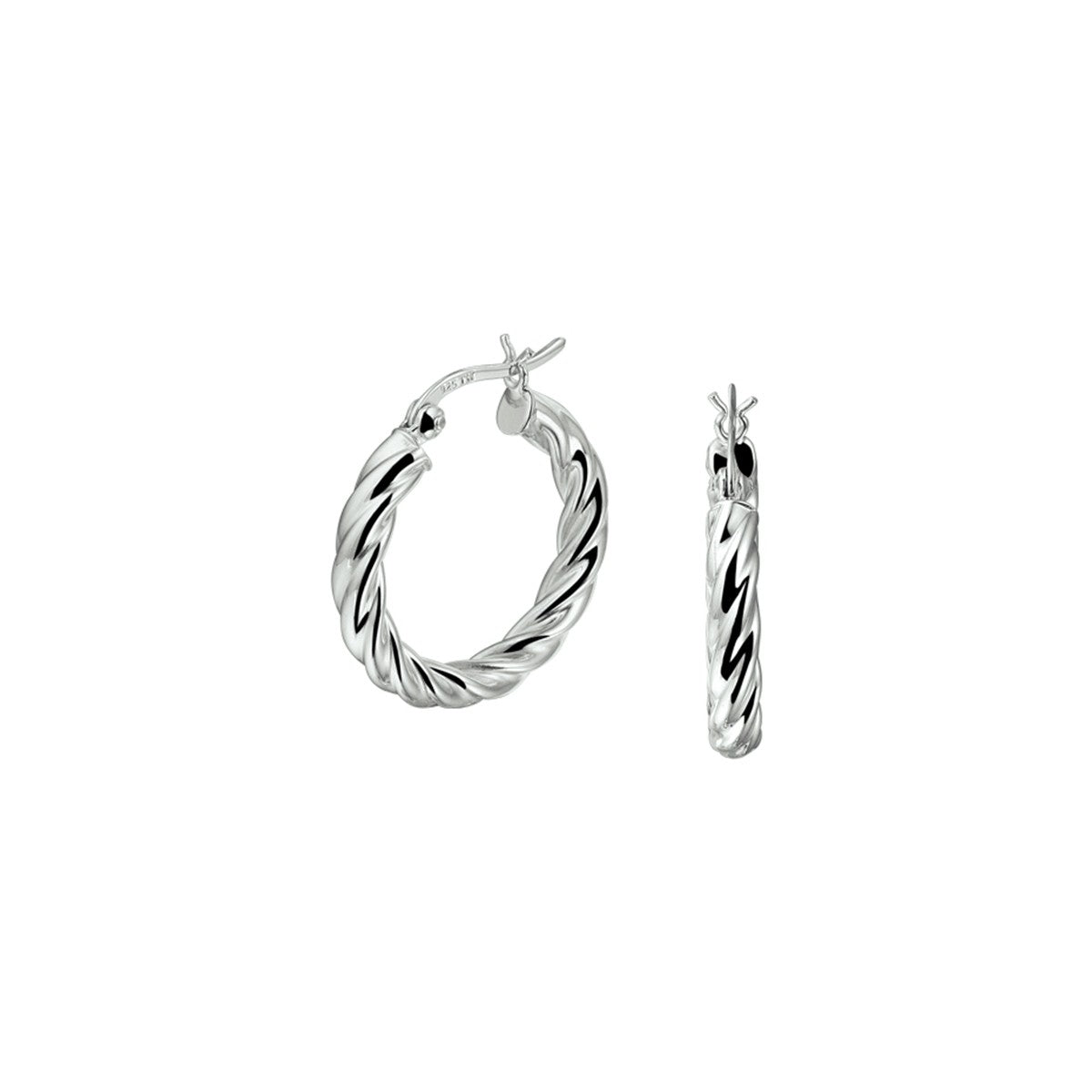 Zilver Gerhodineerd Oorringen Gedraaide Buis 1328506 - PansiteNederland.nl