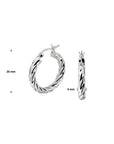 Zilver Gerhodineerd Oorringen Gedraaide Buis 1328506 - PansiteNederland.nl