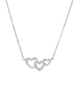 zilver gerhodineerd collier hartjes en zirkonia 40 + 4 cm 1328553