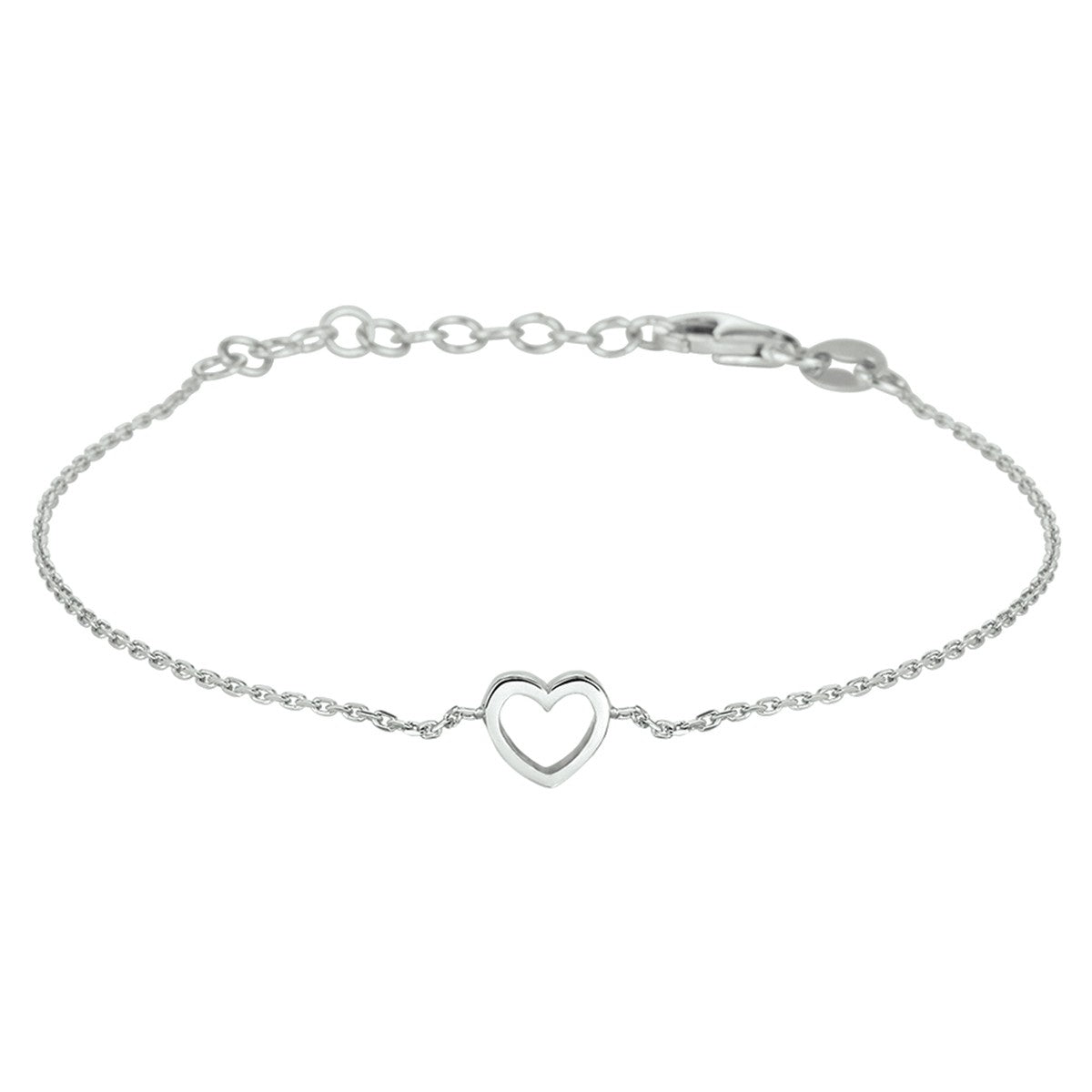 Zilver Gerhodineerd Armband Hart 15 + 3 Cm 1328593 - PansiteNederland.nl