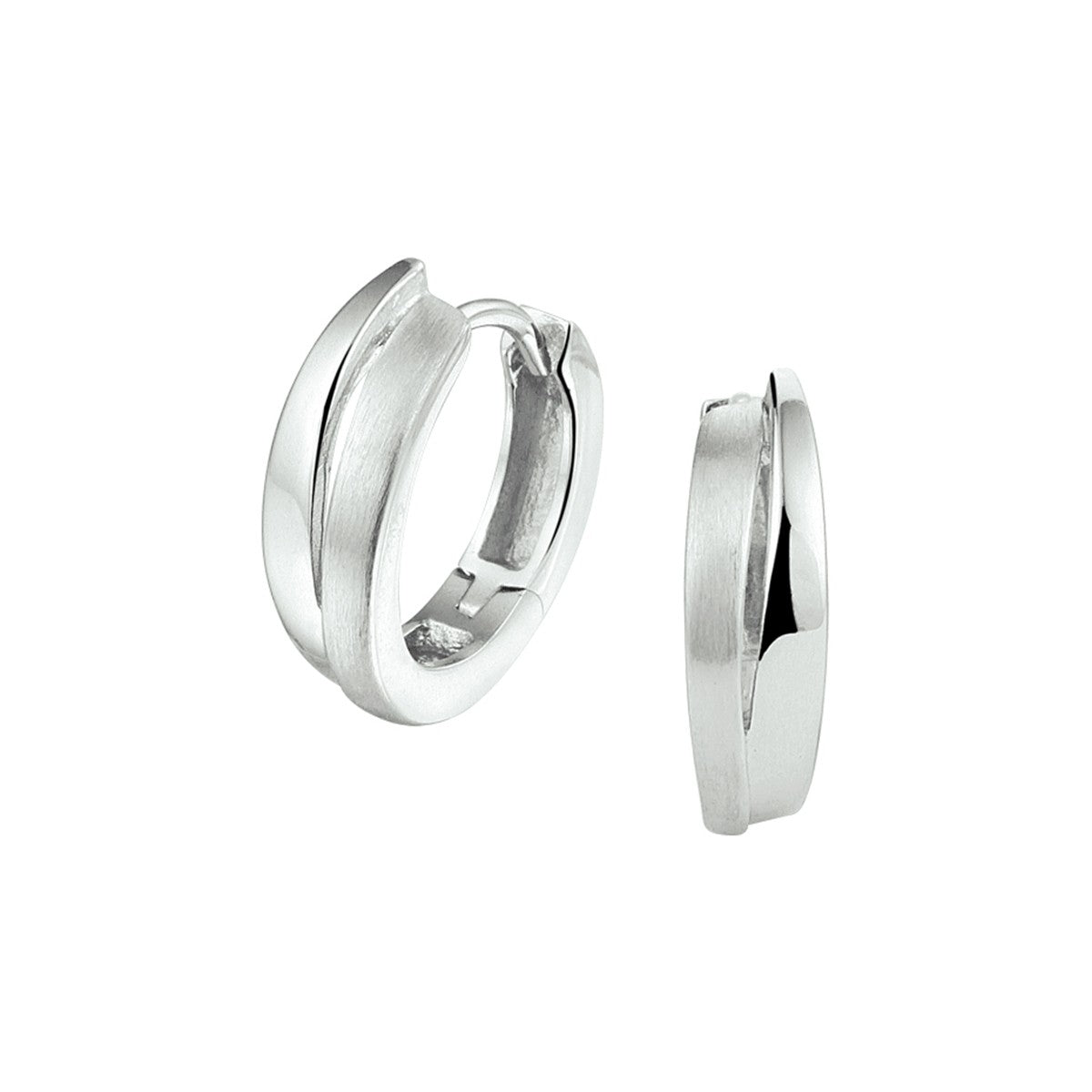 Zilver Gerhodineerd Klapoorringen Poli/Mat 1328701 - PansiteNederland.nl