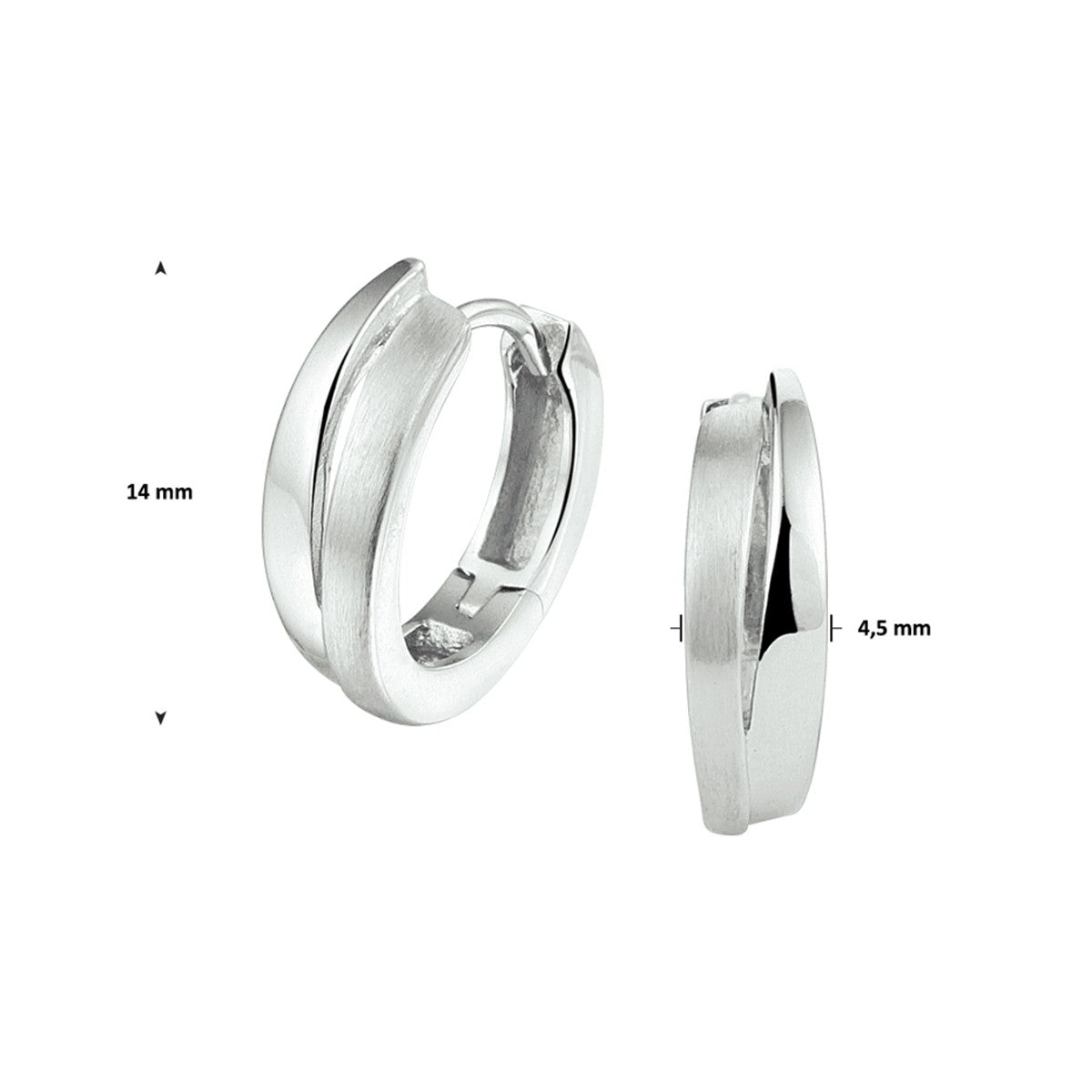 Zilver Gerhodineerd Klapoorringen Poli/Mat 1328701 - PansiteNederland.nl