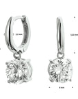 Zilver Gerhodineerd Klapoorringen Met Zirkonia 1328720