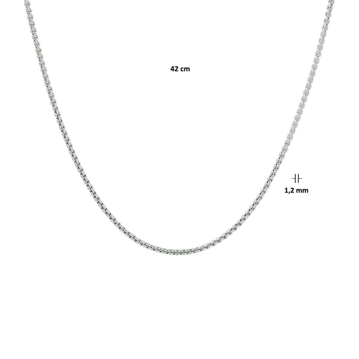 Zilver Gerhodineerd Collier Venetiaans Bol 1,2 mm 1329035 - PansiteNederland.nl