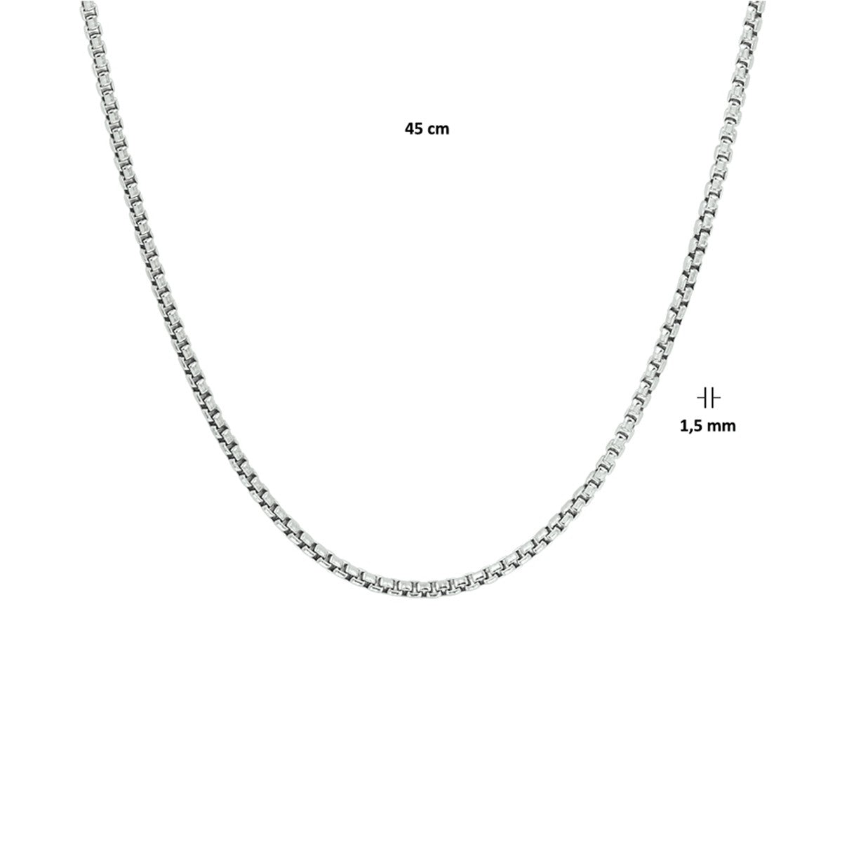 Zilver Gerhodineerd Collier Venetiaans Bol 1,5 mm 1329056 - PansiteNederland.nl