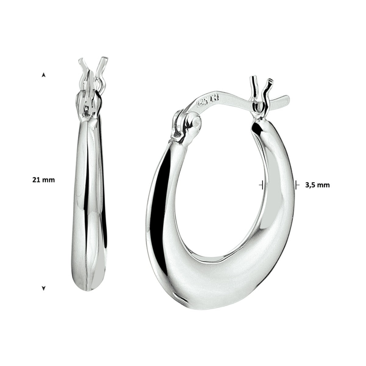 Zilver Gerhodineerd Oorringen 1329100 - PansiteNederland.nl