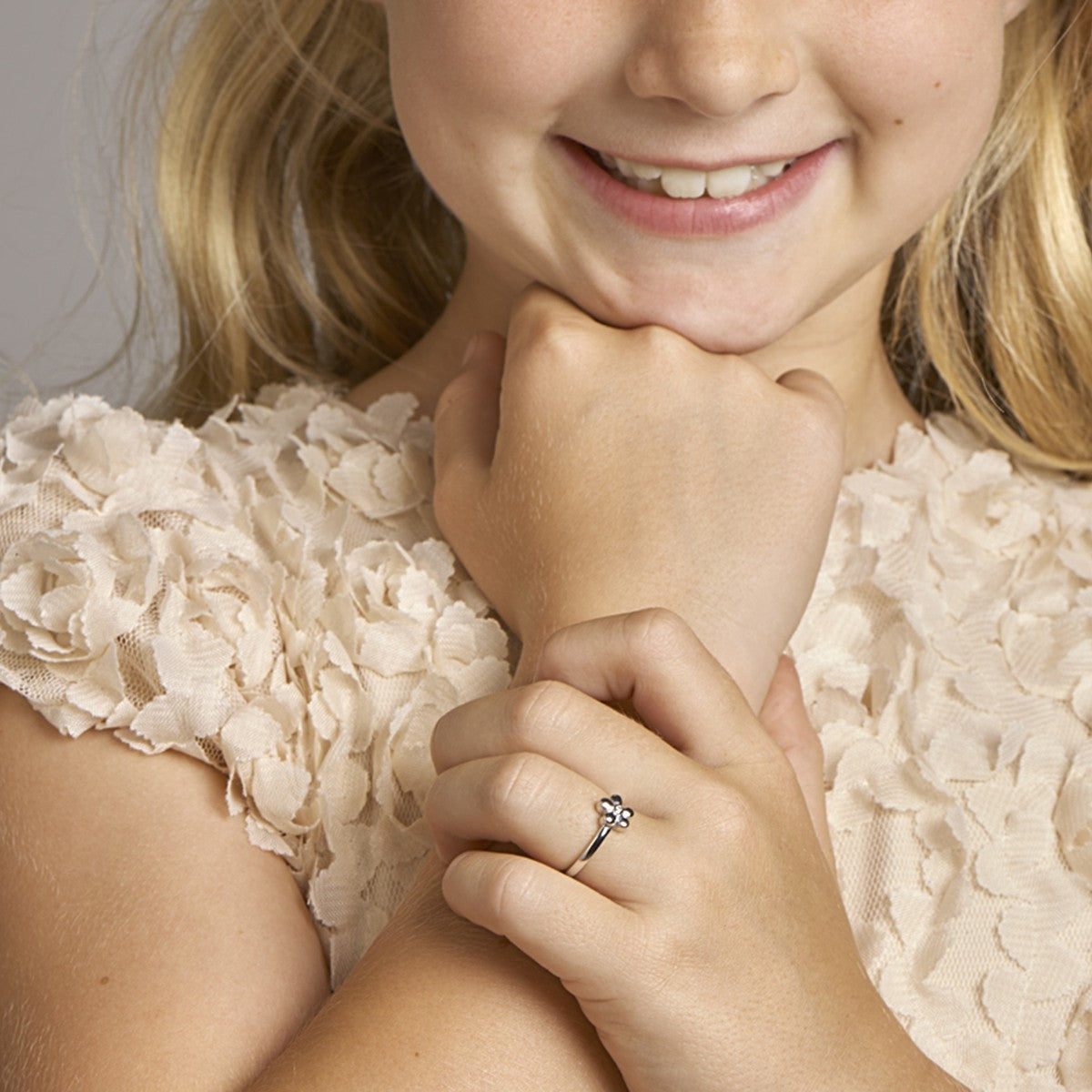 Gerhodineerd Zilver Ring Bloem Met Zirkonia 1329203 - PansiteNederland.nl