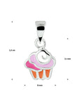 zilver gerhodineerd hanger cupcake 1329210 - PansiteNederland.nl