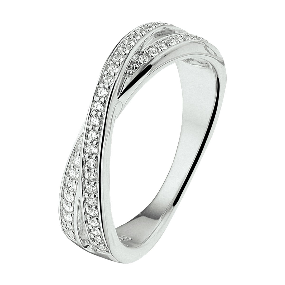 Gerhodineerd Zilver Ring Met Zirkonia 1329287 - PansiteNederland.nl
