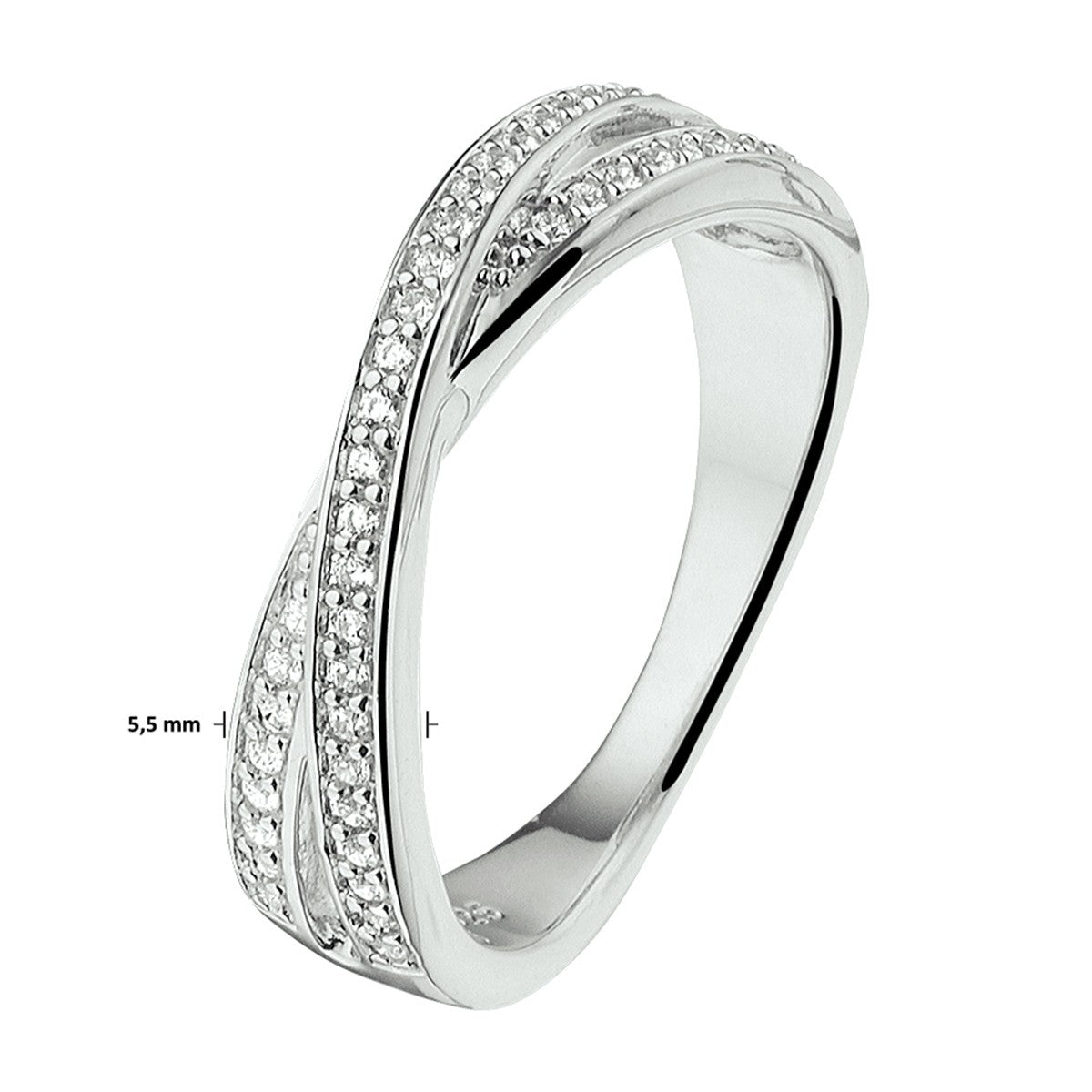 Gerhodineerd Zilver Ring Met Zirkonia 1329287 - PansiteNederland.nl